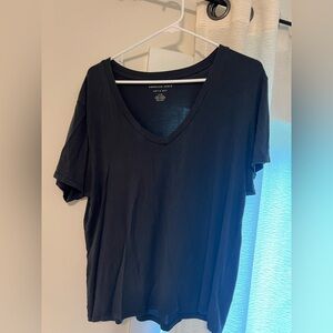 American Eagle Outfitters Women's Black V-Neck Top